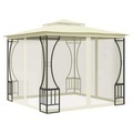 vidaXL, vidaXL Pavillon mit Vorhängen 300x300x265 cm Creme