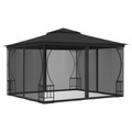 vidaXL Pavillon mit Vorhängen 300x300x265 cm Anthrazit