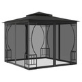 vidaXL Pavillon mit Vorhängen 300x300x265 cm Anthrazit