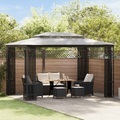 vidaXL Pavillon mit Vorhängen 300x400x265 cm Anthrazit