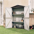 vidaXL Gerätehaus Anthrazit 107,5x46x183 cm Verzinkter Stahl