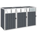 vidaXL Mülltonnenbox für 3 Mülltonnen Grau 213×81×121 cm Stahl
