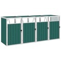 vidaXL Mülltonnenbox für 4 Mülltonnen Grün 286×81×121 cm Stahl