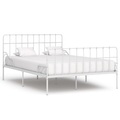 vidaXL, vidaXL Bettgestell mit Lattenrost Weiß Metall 120×200 cm