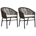 vidaXL Gartenstühle 2 Stk. Braun PVC Rattan