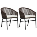 vidaXL Gartenstühle 2 Stk. Braun PVC Rattan