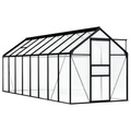 vidaXL, vidaXL Gewächshaus Anthrazit Aluminium 9,31 m²