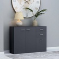 Sideboard Grau 105 x 30 x 75 cm Spanplatte