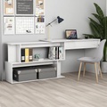 vidaXL Eckschreibtisch Hochglanz-Weiß 200x50x76 cm Spanplatte