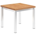 Garten-Beistelltisch 45 x 45 x 38 cm Teak Massivholz Edelstahl