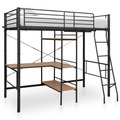 Etagenbett mit Tischrahmen Grau Metall 90x200 cm