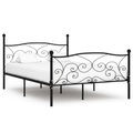 vidaXL, vidaXL Bettgestell mit Lattenrost Schwarz Metall 120 × 200 cm