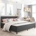 vidaXL Boxspring-Bettgestell Grau Stoff 200x200 cm