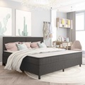 vidaXL Boxspring-Bettgestell Grau Stoff 200x200 cm