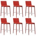 vidaXL Barhocker 6 Stk. Rot Kunstleder