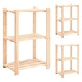 vidaXL Lagerregale 3 Böden 3 Stk. 60x38x90cm Massivholz Kiefer 150kg