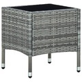 vidaXL Gartentisch Grau 40x40x45 cm Poly Rattan