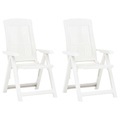 vidaXL Verstellbare Gartenstühle 2 Stk. Kunststoff Weiß