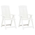 vidaXL Verstellbare Gartenstühle 2 Stk. Kunststoff Weiß