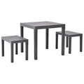 vidaXL, vidaXL Gartentisch mit 2 Bänken Kunststoff Braun