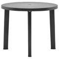 Gartentisch Anthrazit 89 cm Kunststoff