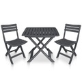Diverse Hardware, 3-tlg. Bistro-Set Klappbar Kunststoff Anthrazit