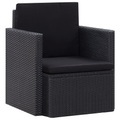 Diverse Hardware, Gartensessel mit Auflagen Poly Rattan Schwarz