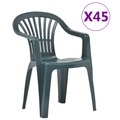 vidaXL, vidaXL Stapelbare Gartenstühle 45 Stk. Kunststoff Grün