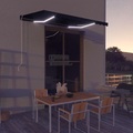 Einziehbare Markise mit LED Handbetrieben 350x250 cm Anthrazit