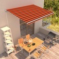 Einziehbare Markise Handbetrieben 400 x 300 cm Orange und Braun