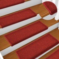 Teppich-Treppenstufen 15 Stk. 65 x 25 cm Rot