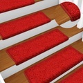 Teppich-Treppenstufen 15 Stk. 65 x 25 cm Rot
