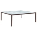 vidaXL Garten-Esstisch Braun 200×200×74 cm Poly Rattan