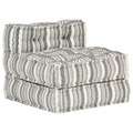 vidaXL Modularer Pouf Grau Gestreift Stoff