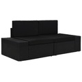 Diverse Hardware, Modulares 2-Sitzer-Sofa Poly Rattan Schwarz