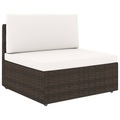 Modulares Mittelsofa Poly Rattan Braun