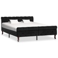 vidaXL, vidaXL Bettgestell Schwarz Samt 140 x 200 cm