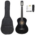 vidaXL 8-tlg. Klassikgitarren-Set für Anfänger Schwarz 1/2 34