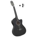 vidaXL Western Akustik Cutaway Gitarre mit Equalizer 6 Saiten Schwarz