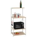 vidaXL Mikrowellenregal Weiß und Eiche-Optik 60×39,6×123 cm Spanplatte