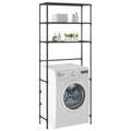 vidaXL Waschmaschinen-Regal mit 3 Ablagen Schwarz 69×28×169 cm