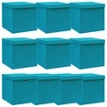 vidaXL Aufbewahrungsboxen mit Deckel 10 Stk. Babyblau 32×32×32cm Stoff