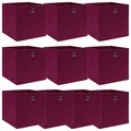vidaXL Aufbewahrungsboxen 10 Stk. Dunkelrot 32×32×32 cm Stoff