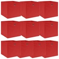 vidaXL Aufbewahrungsboxen 10 Stk. Rot 32×32×32 cm Stoff
