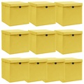 vidaXL Aufbewahrungsboxen mit Deckel 10 Stk. Gelb 32×32×32cm Stoff
