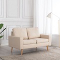 vidaXL, vidaXL 2-Sitzer-Sofa Creme Stoff