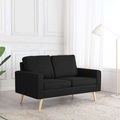 vidaXL, vidaXL 2-Sitzer-Sofa Schwarz Stoff