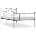 vidaXL Bettgestell Grau Metall 100 × 200 cm