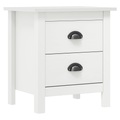 vidaXL Nachttisch Hill Range Weiß 46×35×49,5 cm Massivholz Kiefer