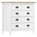vidaXL Sideboard Hill Range Weiß 79×40×80 cm Massivholz Kiefer